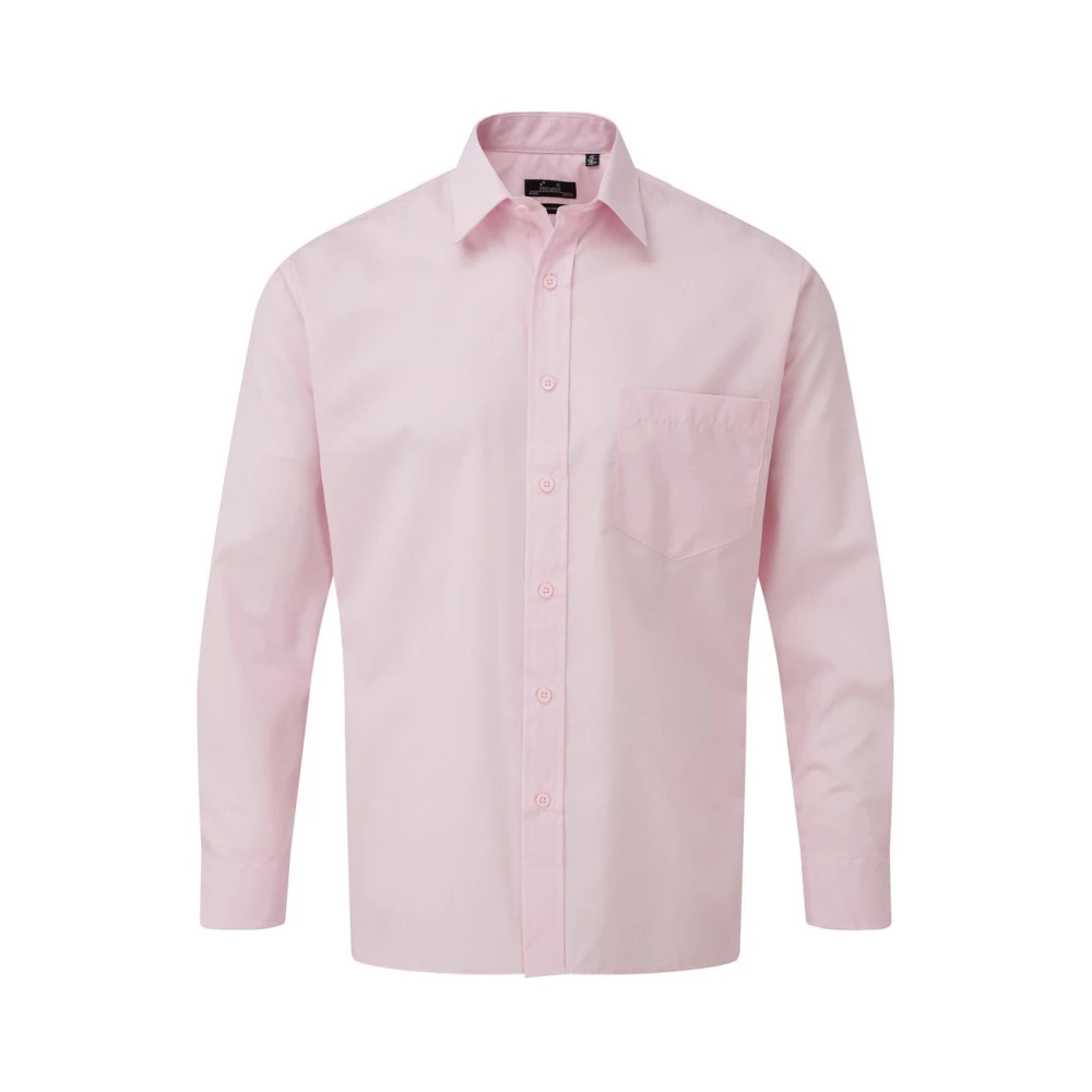 Φωτογραφία από PR200 - Ανδρικό μακρυμάνικο πουκάμισο από ποπλίνα σε χρώμα Pink