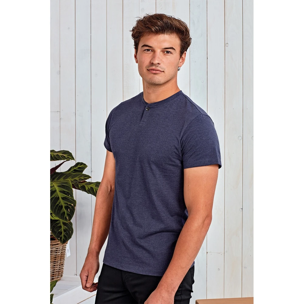 Φωτογραφία από 'Comis' - Ανδρικό T-shirt με κουμπί σε χρώμα Navy Melange