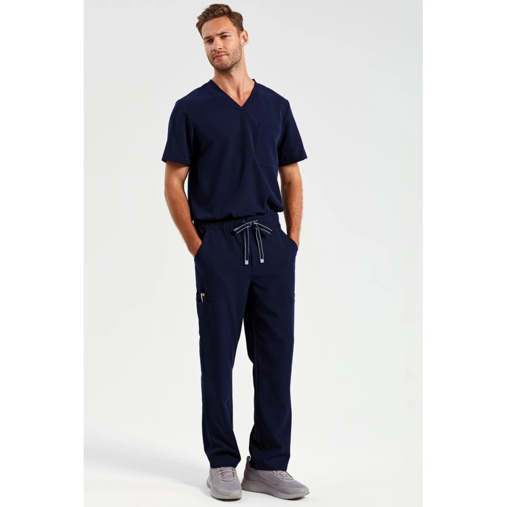 Φωτογραφία από 'Relentless' - Ανδρικό ελαστικό cargo παντελόνι νοσηλευτικής Onna σε χρώμα Navy
