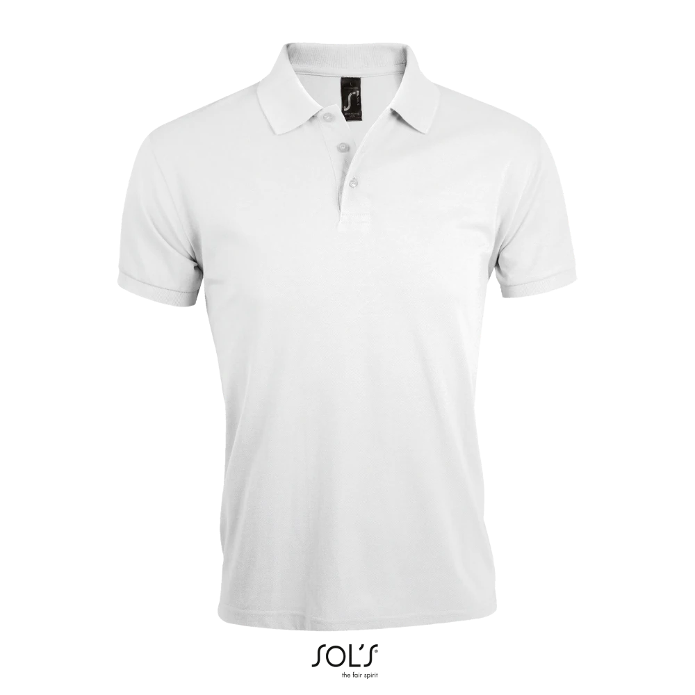 Φωτογραφία από μπροστά από Prime Men Λευκό 4-5XL - Ανδρικό πόλο πικέ σε χρώμα White