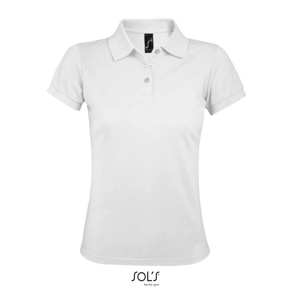 Φωτογραφία από μπροστά από Prime Women Λευκό 3XL - Γυναικείο πόλο πικέ σε χρώμα White