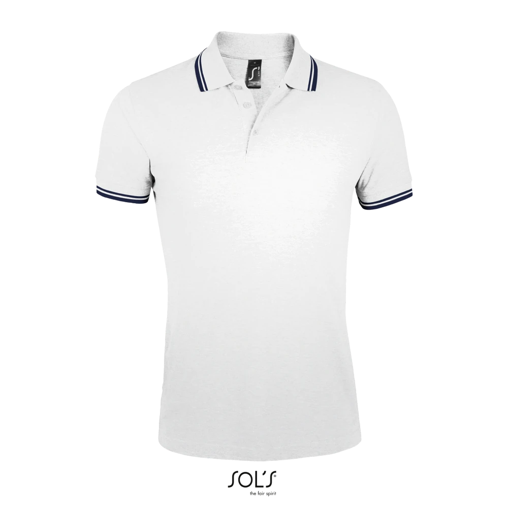 Φωτογραφία από μπροστά από Pasadena Men 3XL - Ανδρικό πόλο πικέ σε χρώμα White-Navy