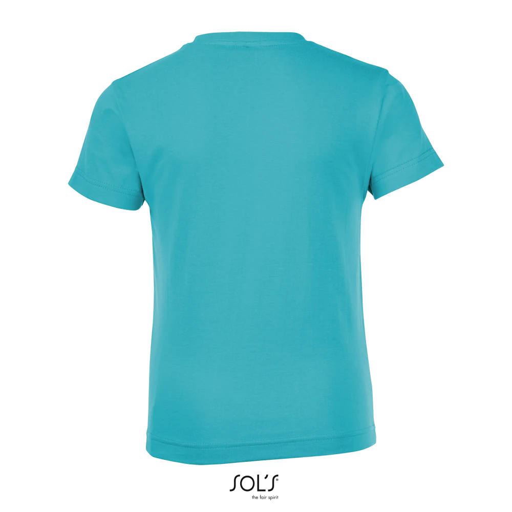 Φωτογραφία από πίσω από Regent Fit Kids - Παιδικό T-shirt σε στενή γραμμή σε χρώμα Atoll Blue