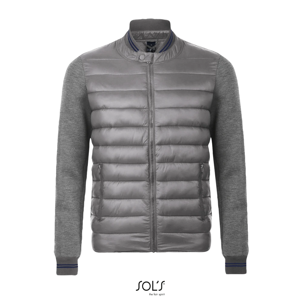 Φωτογραφία από μπροστά από Volcano - Unisex μπουφάν 2 υλικών σε χρώμα Melange Grey-Metal Grey