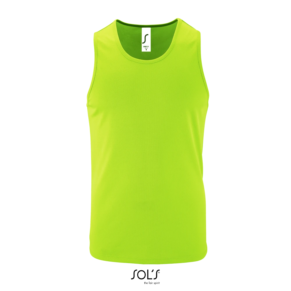 Φωτογραφία από μπροστά από Sporty TT Men 3XL - Ανδρικό αμάνικο αθλητικό μπλουζάκι σε χρώμα Neon Green