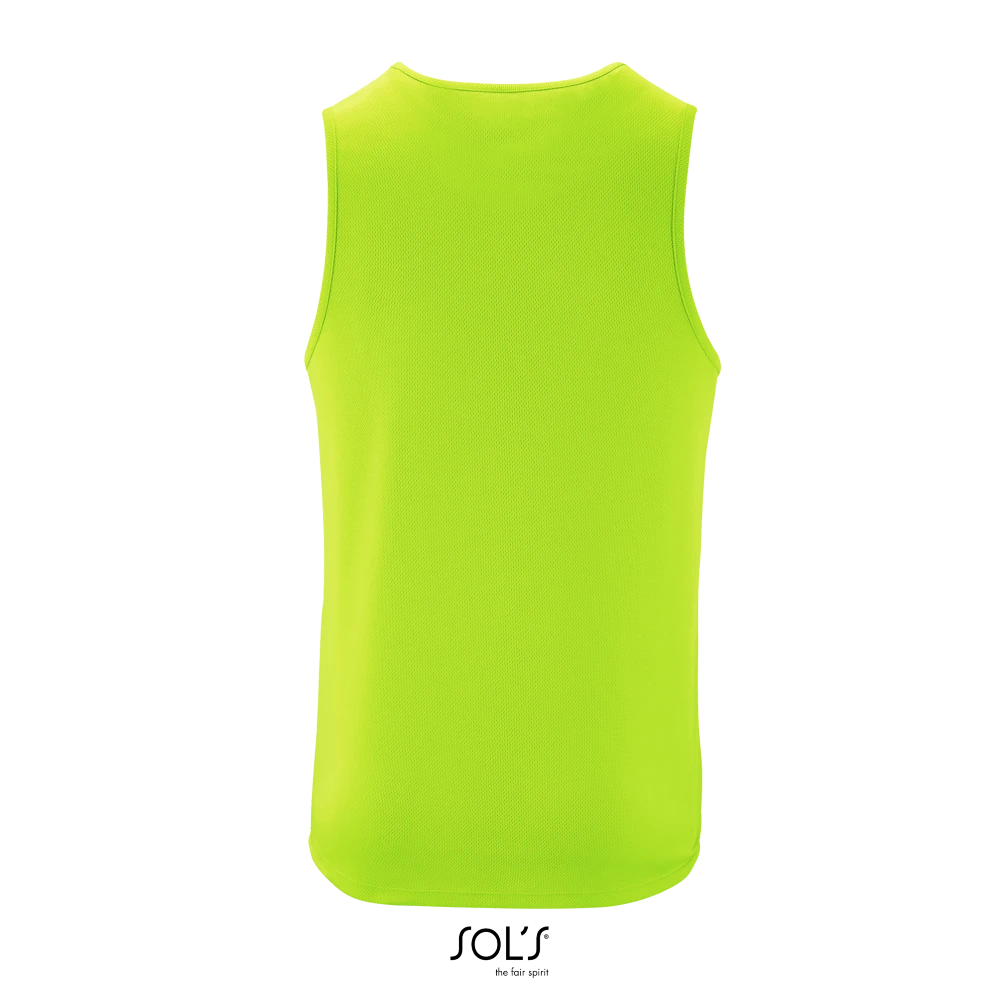 Φωτογραφία από πίσω από Sporty TT Men 3XL - Ανδρικό αμάνικο αθλητικό μπλουζάκι σε χρώμα Neon Green