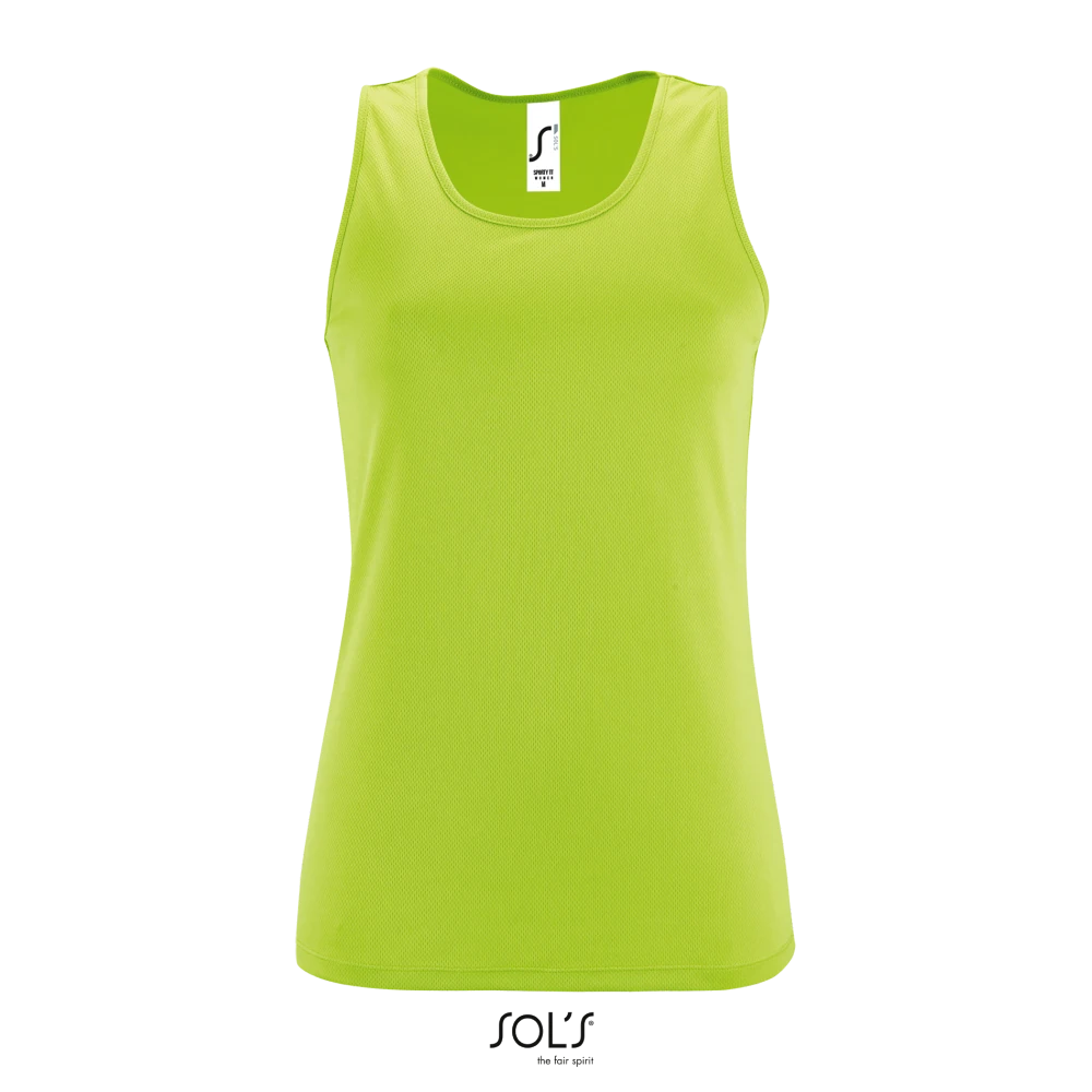 Φωτογραφία από μπροστά από Sporty TT Women - Γυναικείο αμάνικο αθλητικό μπλουζάκι σε χρώμα Apple Green
