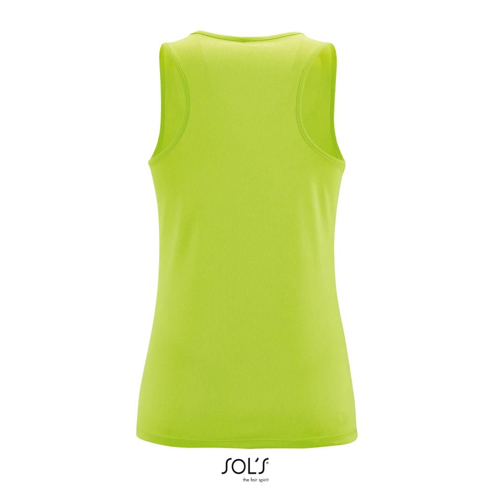 Φωτογραφία από πίσω από Sporty TT Women - Γυναικείο αμάνικο αθλητικό μπλουζάκι σε χρώμα Apple Green