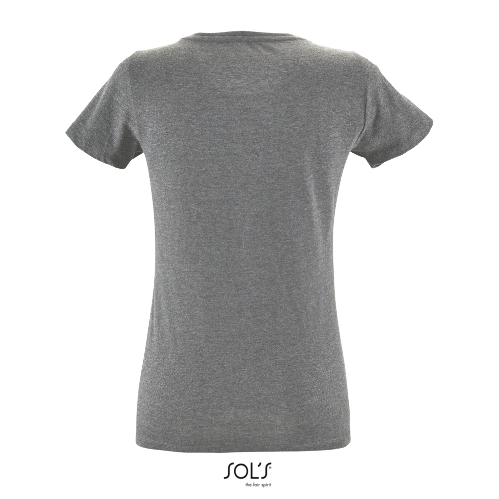 Φωτογραφία από πίσω από Regent Fit Women - Γυναικείο T-shirt σε στενή γραμμή σε χρώμα Grey Melange