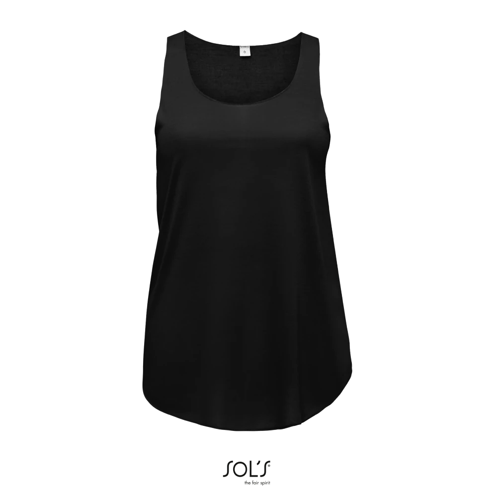 Φωτογραφία από μπροστά από Jade - Γυναικείο ελαφρύ αμάνικο μπλουζάκι σε χρώμα Black