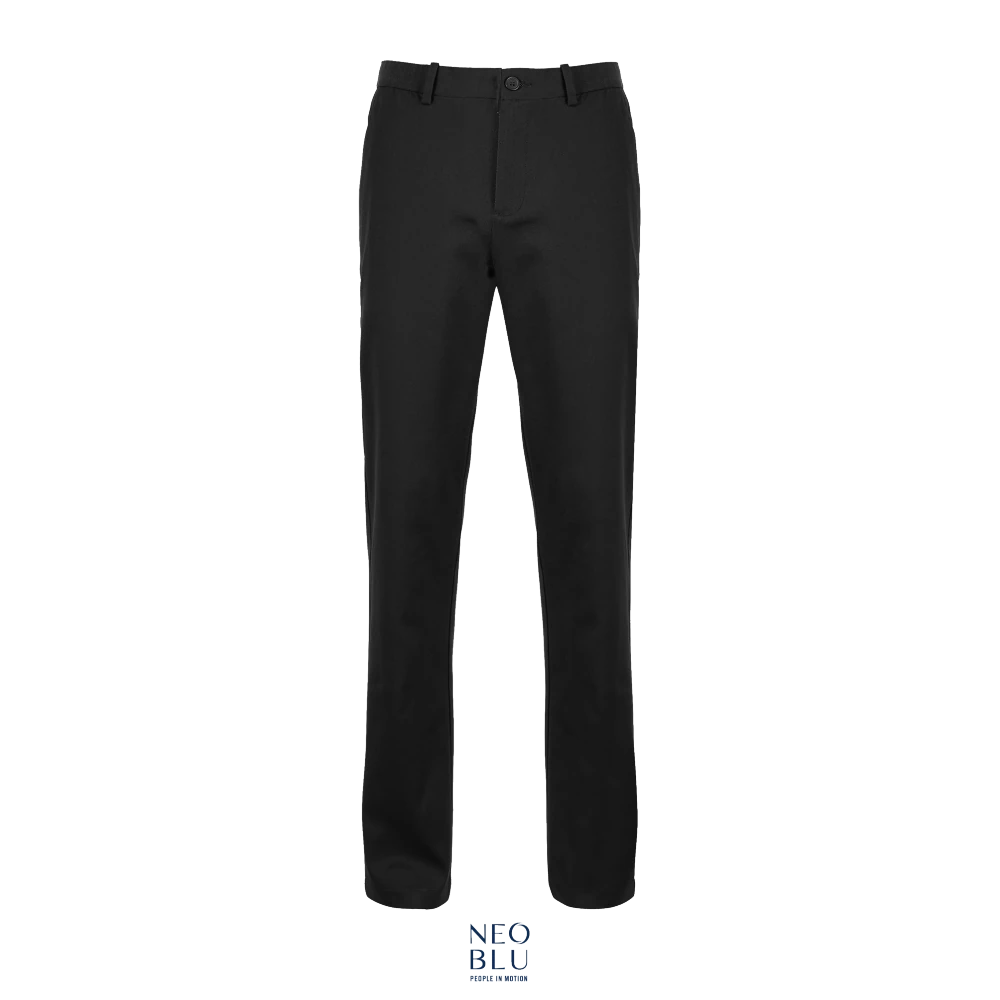 Φωτογραφία από μπροστά από Gustave Men (50-56) - Ανδρικό παντελόνι chino με ελαστική μέση σε χρώμα Deep Black