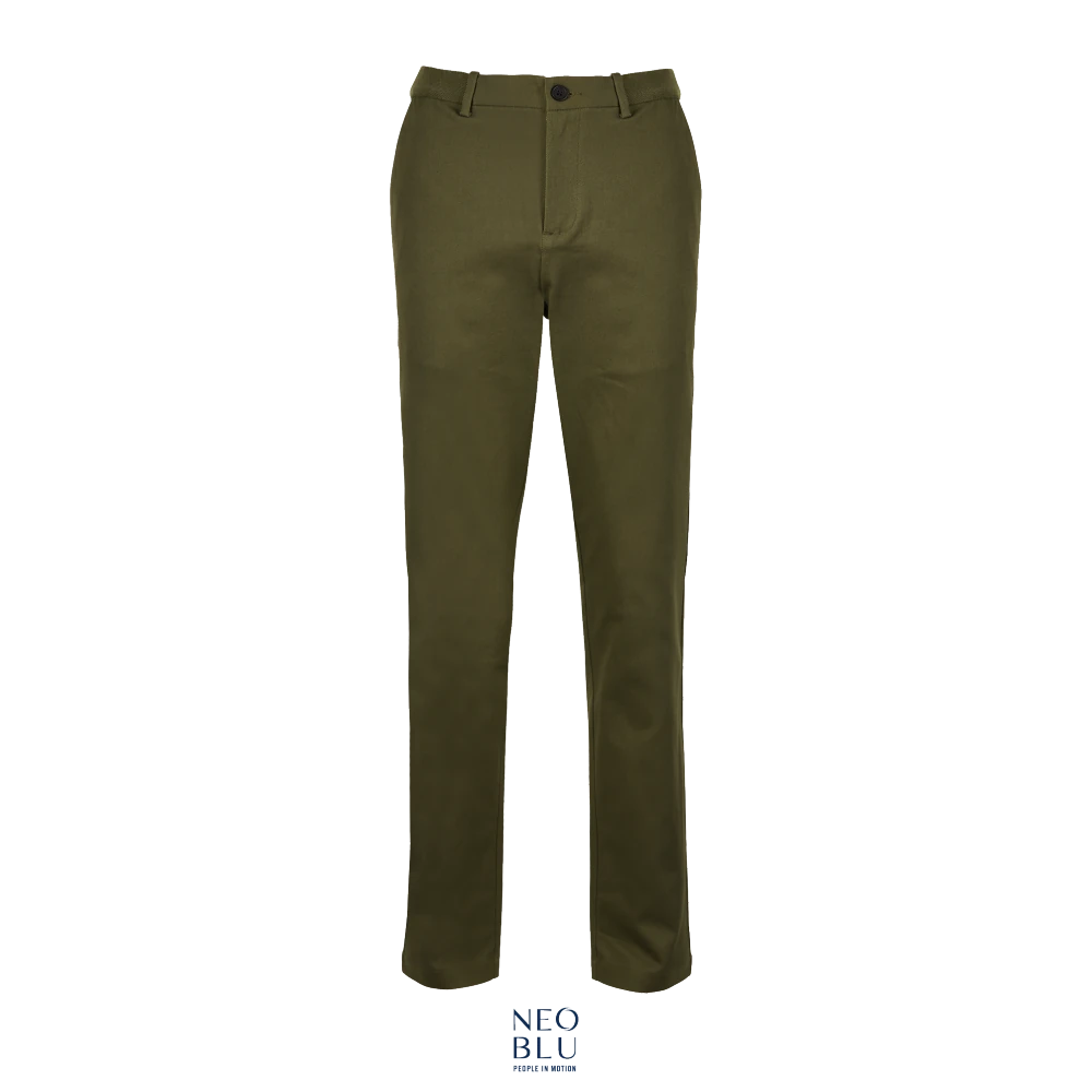 Φωτογραφία από μπροστά από Gustave Men (50-56) - Ανδρικό παντελόνι chino με ελαστική μέση σε χρώμα Deep Khaki