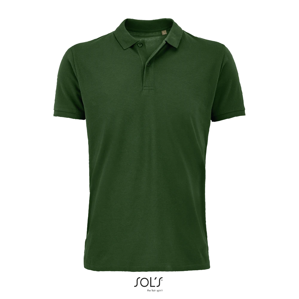 Φωτογραφία από μπροστά από Planet Men 4-5XL - Ανδρικό οργανικό πόλο σε χρώμα Bottle Green