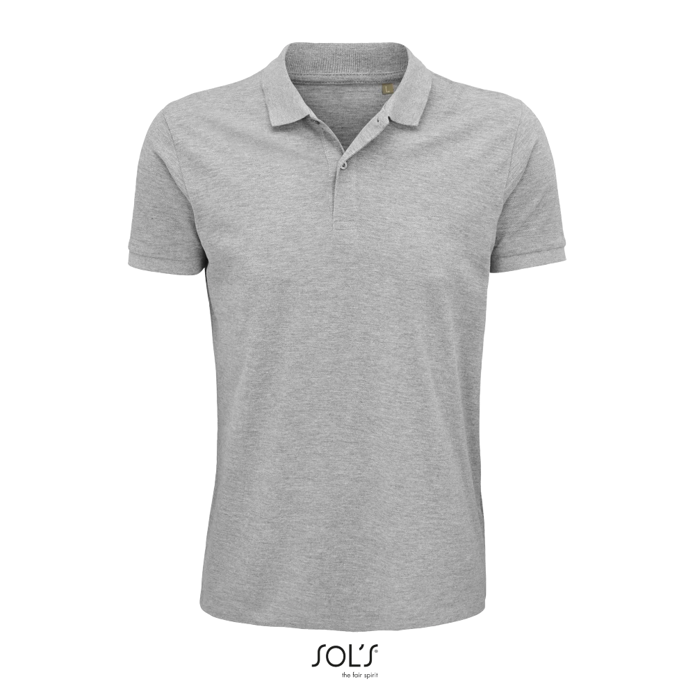Φωτογραφία από μπροστά από Planet Men 4-5XL - Ανδρικό οργανικό πόλο σε χρώμα Grey Melange