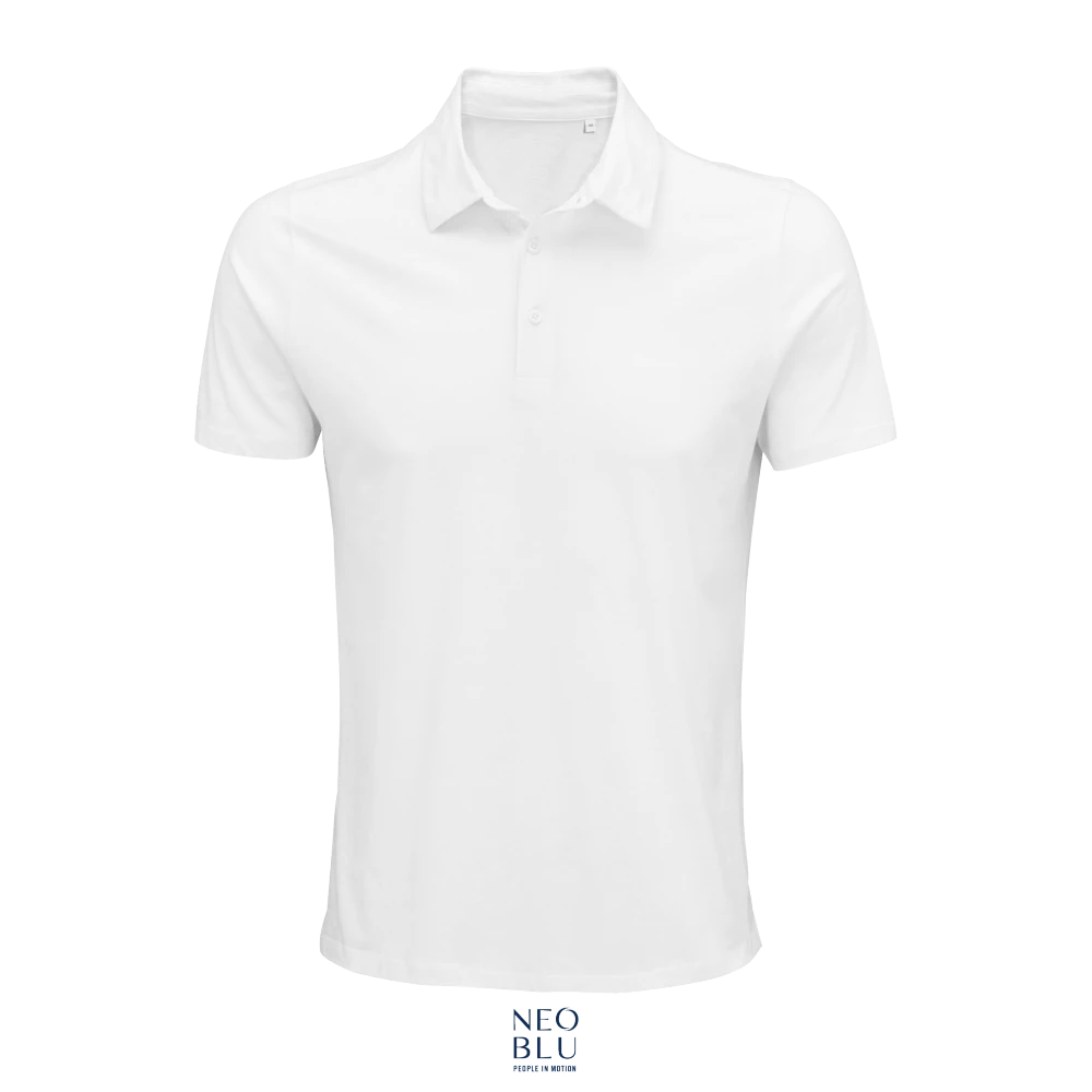 Φωτογραφία από μπροστά από Octave Men 3-4XL - Ανδρικό πόλο ζέρσεϊ σε χρώμα White Optic