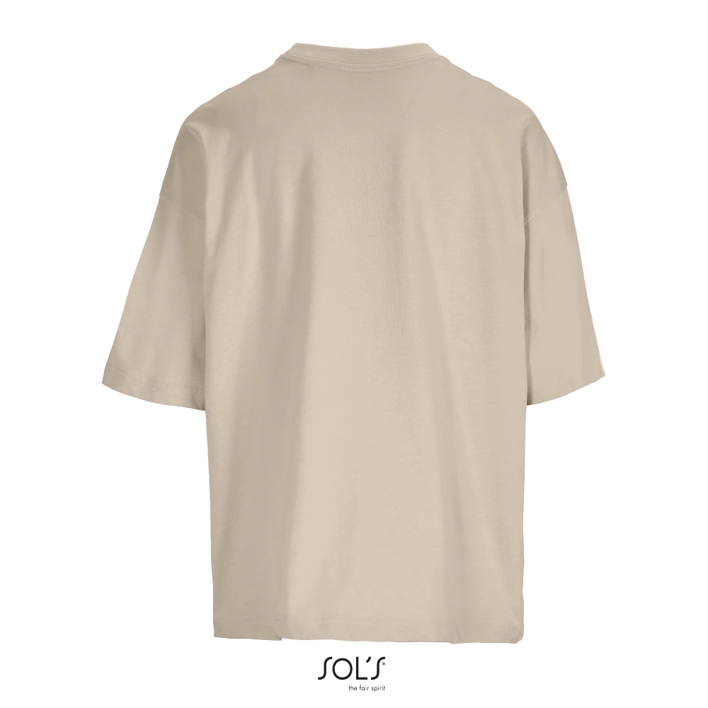 Φωτογραφία από πίσω από Boxy Women - Γυναικείο oversized T-shirt σε χρώμα Linen