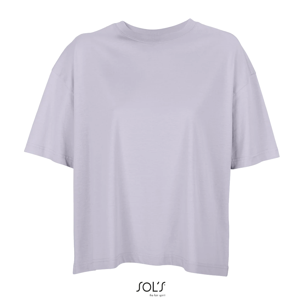 Φωτογραφία από μπροστά από Boxy Women - Γυναικείο oversized T-shirt σε χρώμα Lilac