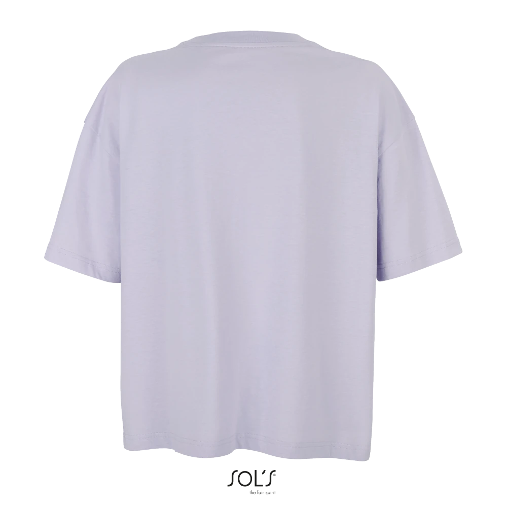 Φωτογραφία από πίσω από Boxy Women - Γυναικείο oversized T-shirt σε χρώμα Lilac