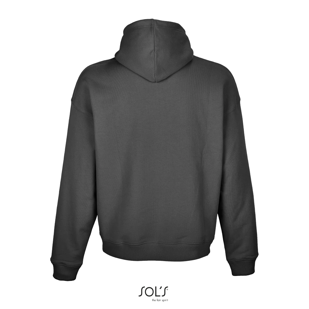 Φωτογραφία από πίσω από Connor - Unisex oversized μπλούζα φούτερ με κουκούλα σε χρώμα Mouse Grey