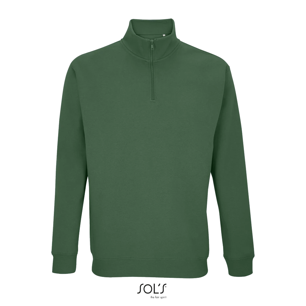 Φωτογραφία από μπροστά από Conrad 4XL - Unisex μπλούζα φούτερ με φερμουάρ σε χρώμα Bottle Green