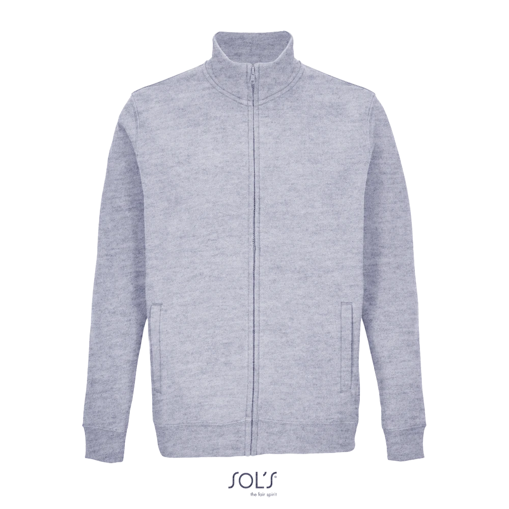 Φωτογραφία από μπροστά από Cooper 4XL - Unisex ζακέτα φούτερ σε χρώμα Grey Melange