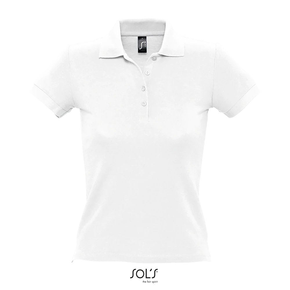 Φωτογραφία από μπροστά από People Λευκό - Γυναικείο πόλο πικέ σε χρώμα White