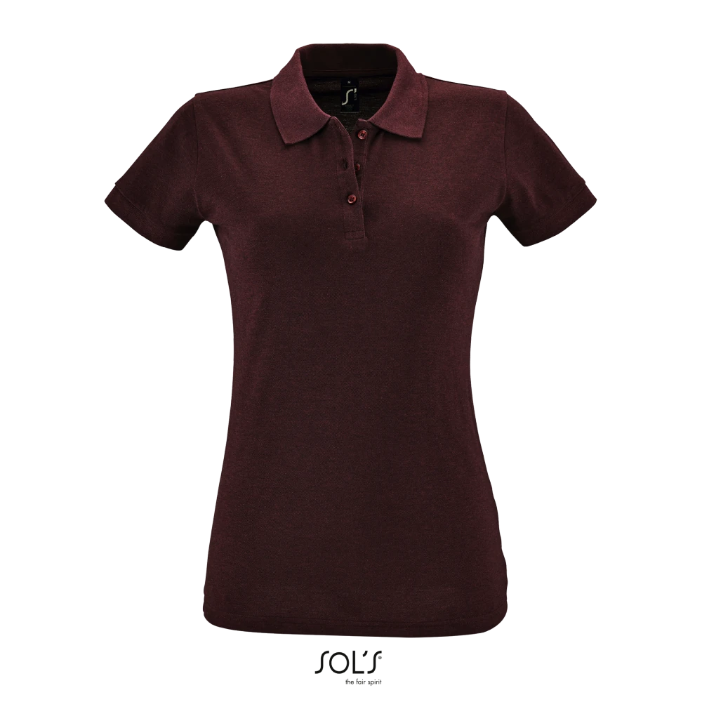 Φωτογραφία από μπροστά από Perfect Women - Γυναικείο πόλο πικέ σε χρώμα Heather Oxblood
