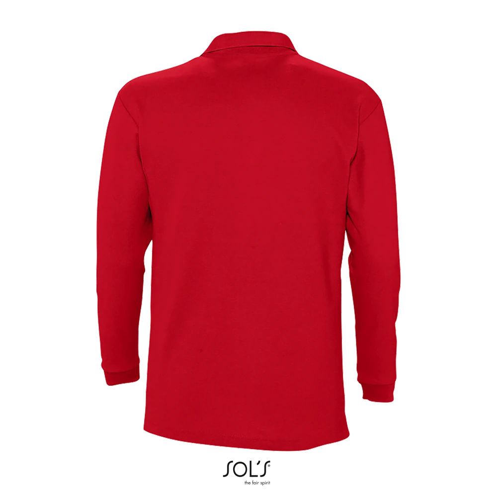 Φωτογραφία από πίσω από Winter II 3XL - Ανδρικό μακρυμάνικο πόλο πικέ σε χρώμα Red