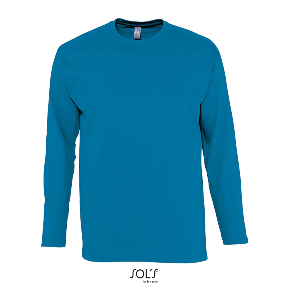 Φωτογραφία από μπροστά από Monarch 4-5XL - Ανδρικό μακρυμάνικο T-shirt σε χρώμα Aqua