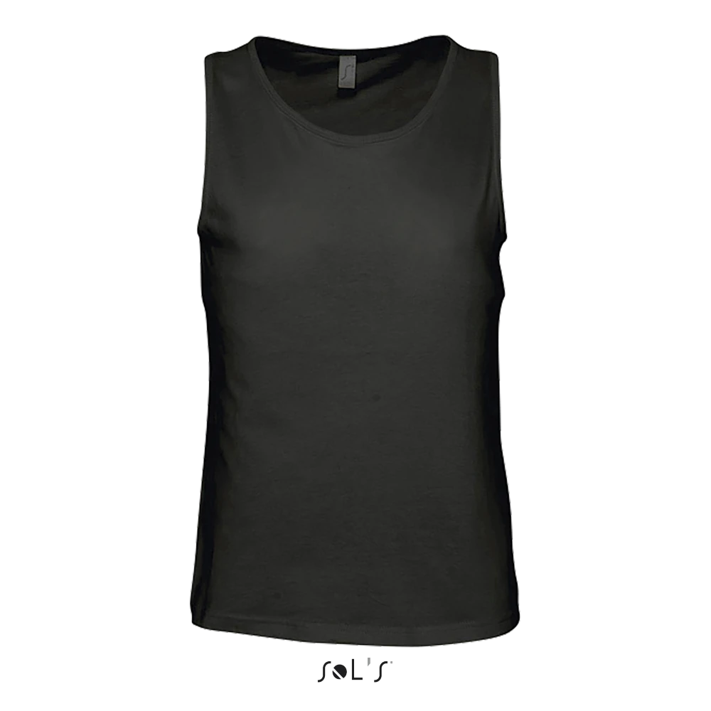 Φωτογραφία από μπροστά από Justin 4-5XL - Ανδρικό αμάνικο μπλουζάκι σε χρώμα Deep Black