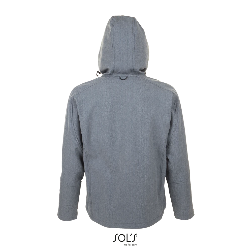 Φωτογραφία από πίσω από Replay Men 3XL - Ανδρικό softshell με κουκούλα σε χρώμα Grey Melange