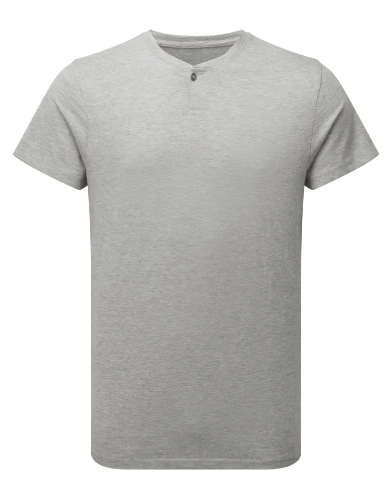 Φωτογραφία από μπροστά από 'Comis' - Ανδρικό T-shirt με κουμπί σε χρώμα Grey Melange