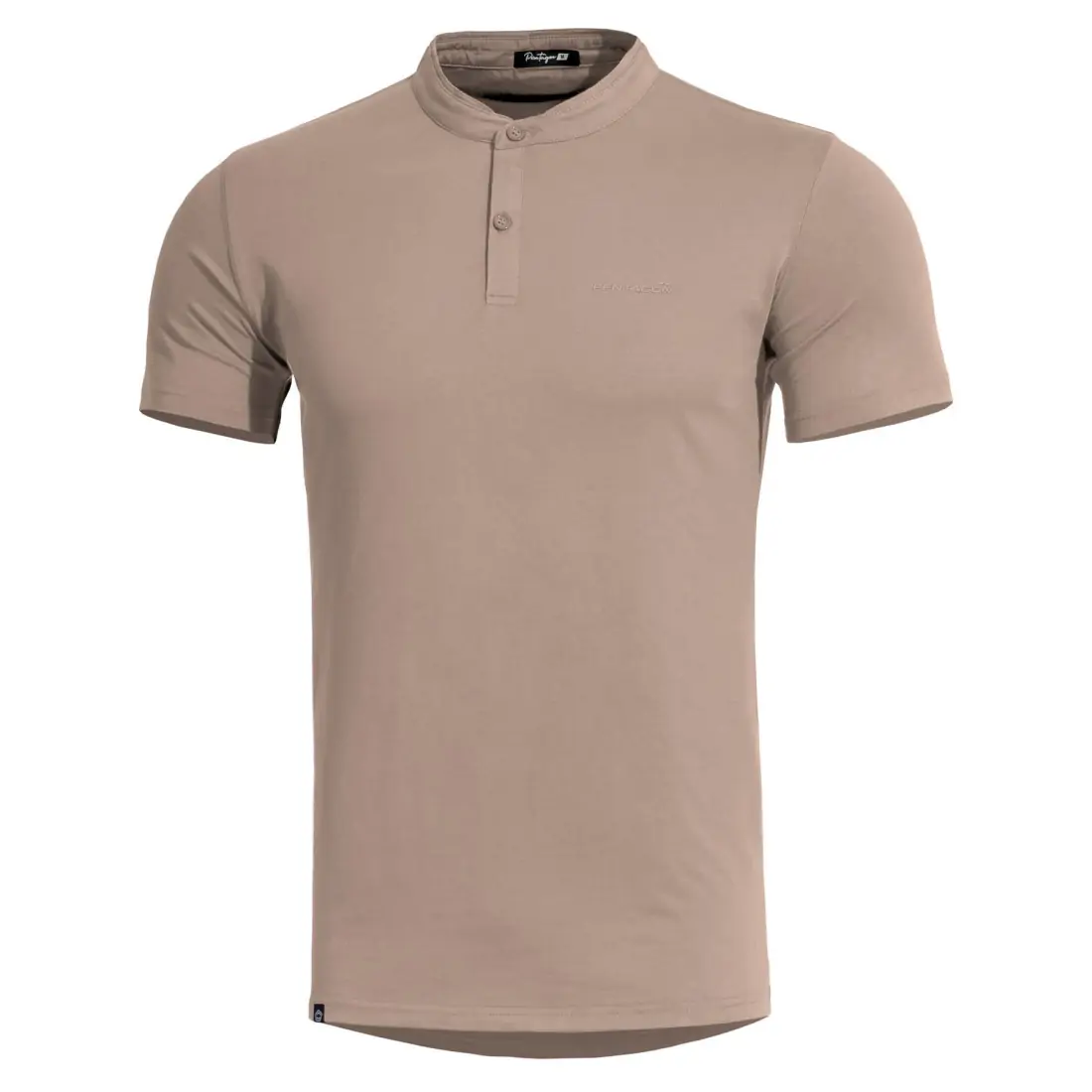 Φωτογραφία Romeo Henley T-Shirt σε Khaki χρώμα