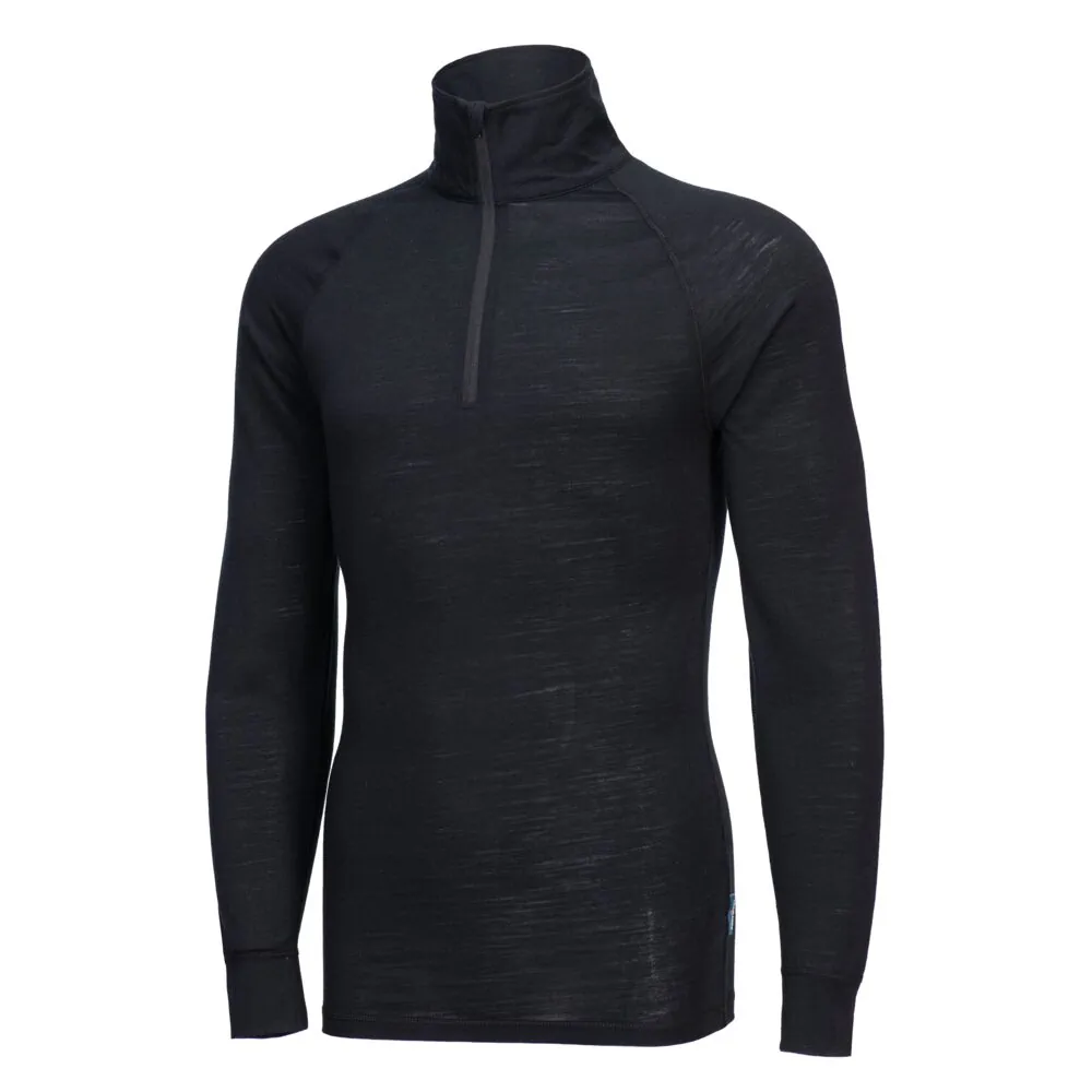 Φωτογραφία από πίσω του B184 - Μπλουζάκι Baselayer με φερμουάρ 1/4 Μάλλινο Merino σε Black χρώμα