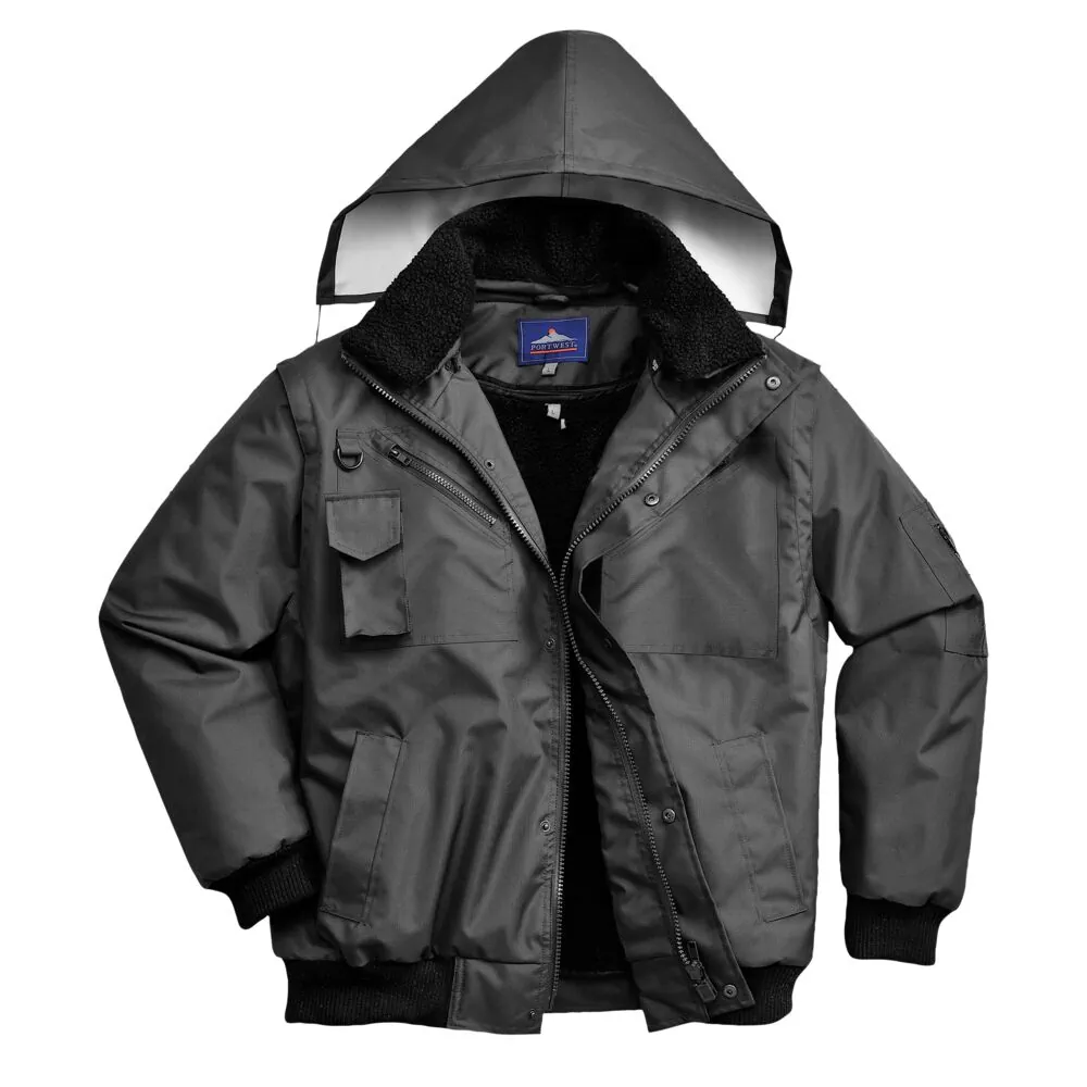 Φωτογραφία από πίσω του F465 - Μπουφάν Bomber 4-σε-1 σε Black χρώμα