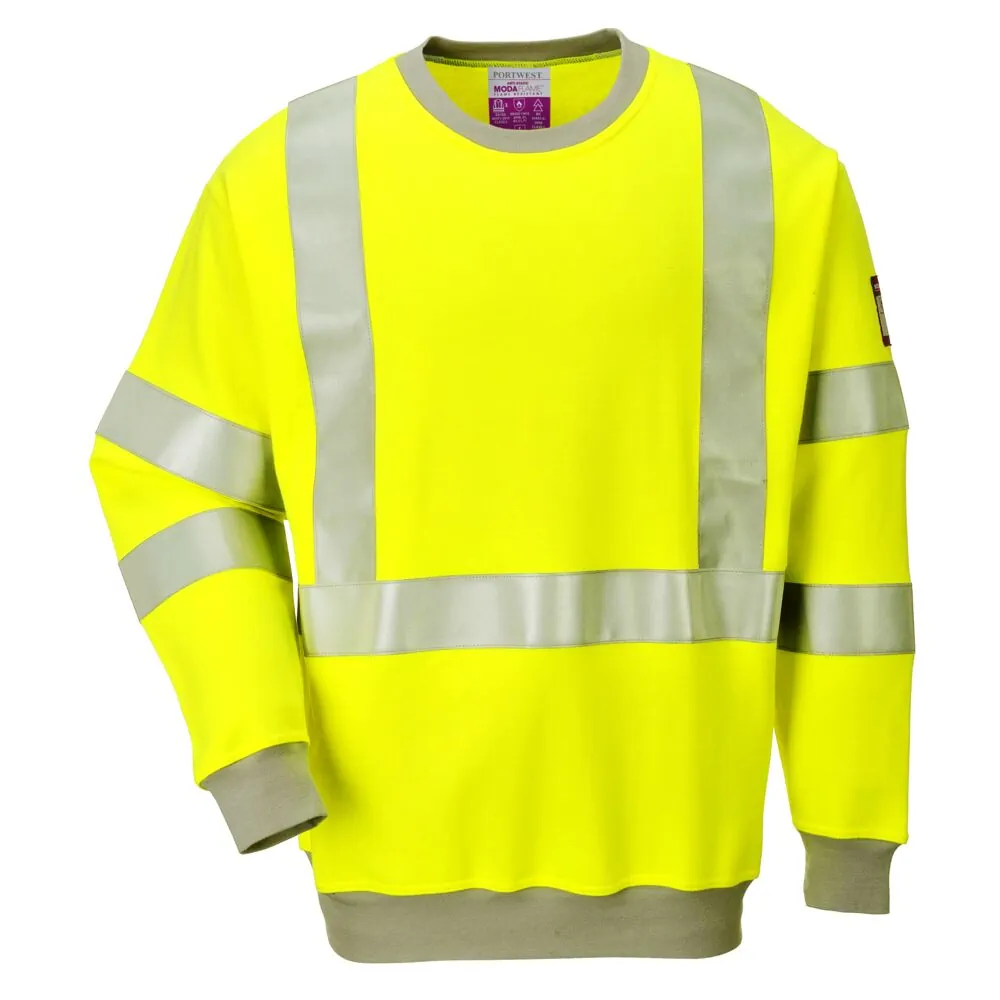 Φωτογραφία από πίσω του FR72 - Modaflame FR Hi-Vis Αντιστατικό Φούτερ σε Yellow χρώμα