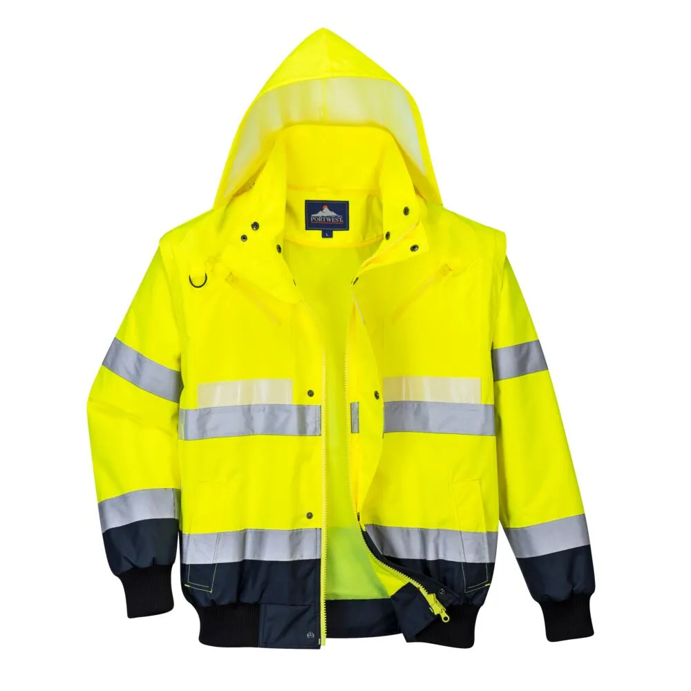 Φωτογραφία από πίσω του G465 - Μπουφάν Glowtex 3-σε-1 σε Yellow-Navy χρώμα