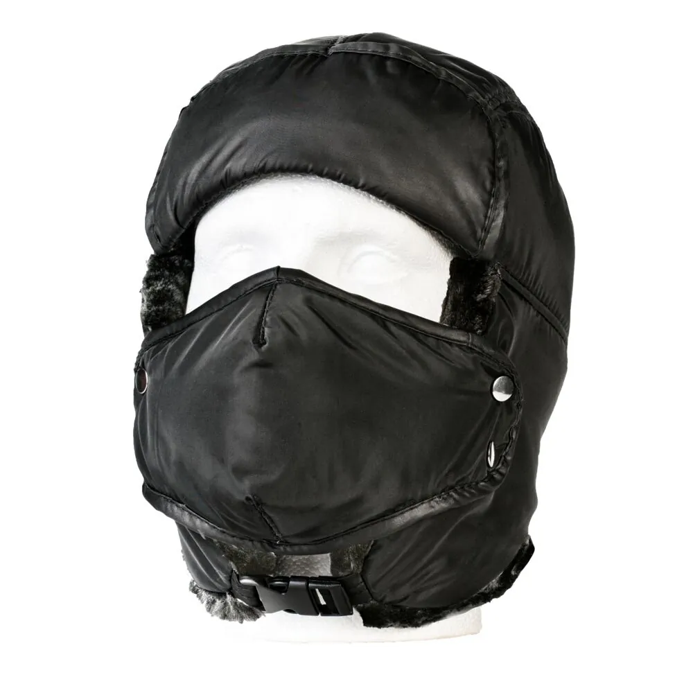 Φωτογραφία από πίσω του HA13 - Σκούφος Winter Trapper σε Black χρώμα