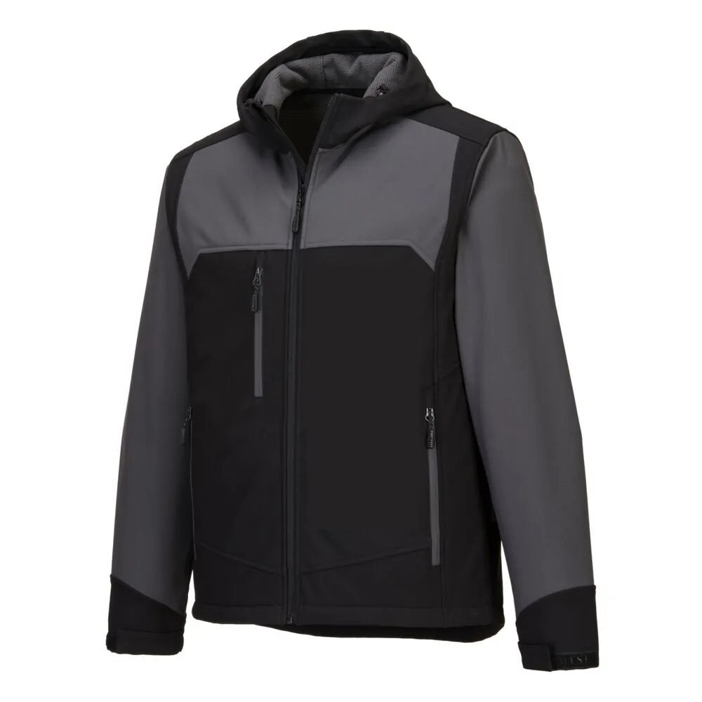 Φωτογραφία με λεπτομέρειες του KX362 - KX3 Softshell με Κουκούλα (3L) σε Black-Grey χρώμα