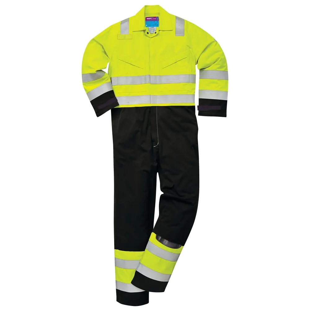 Φωτογραφία από πίσω του MV28 - Hi-Vis Modaflame Ολόσωμη σε Yellow-Navy χρώμα