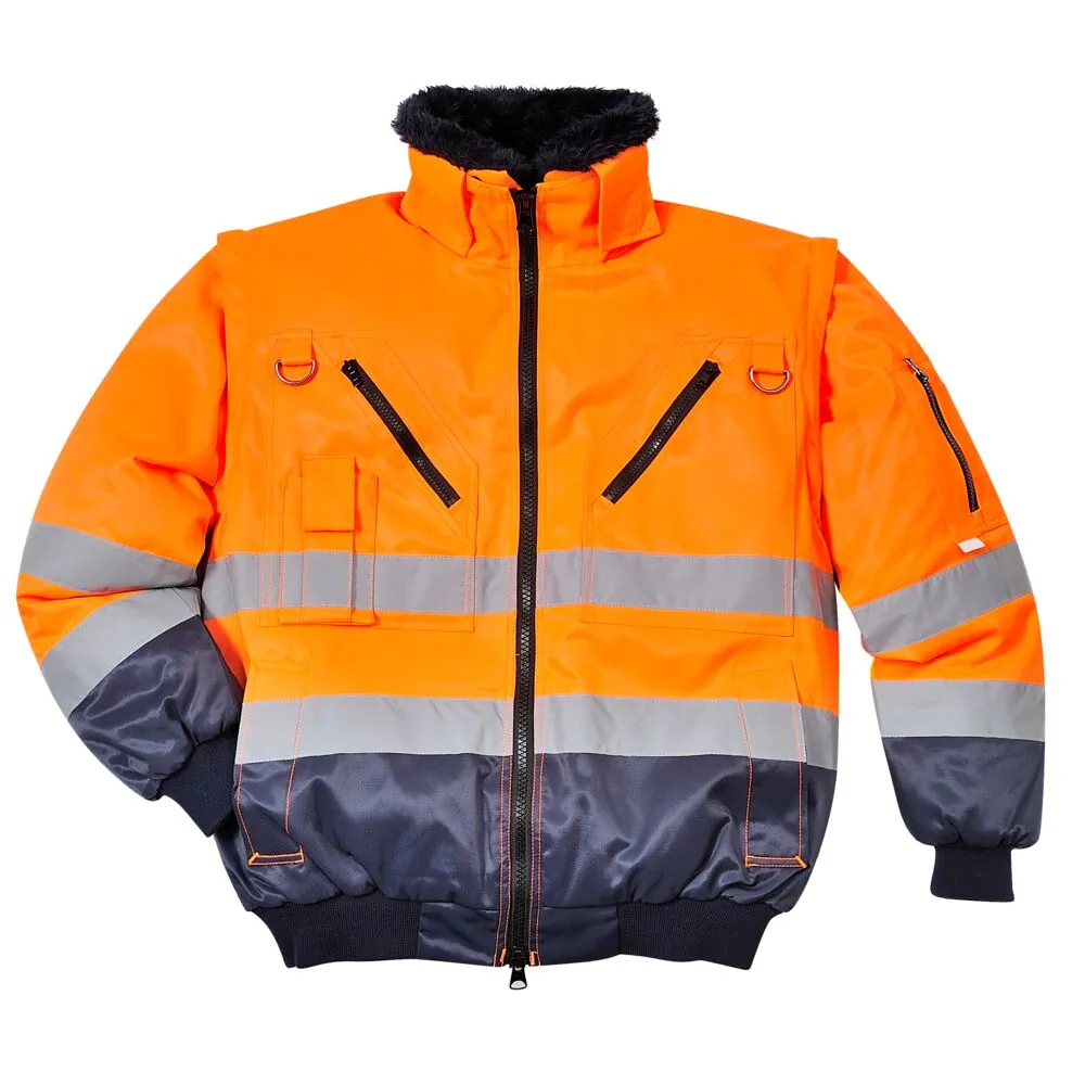 Φωτογραφία από πίσω του PJ50 - Μπουφάν Pilot HI-Vis 3-σε-1 σε Orange-Navy χρώμα