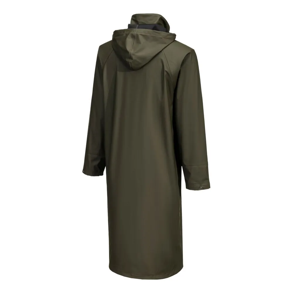 Φωτογραφία με λεπτομέρειες του S658 - Flexatex Chem Long Coat σε Forest Nights χρώμα