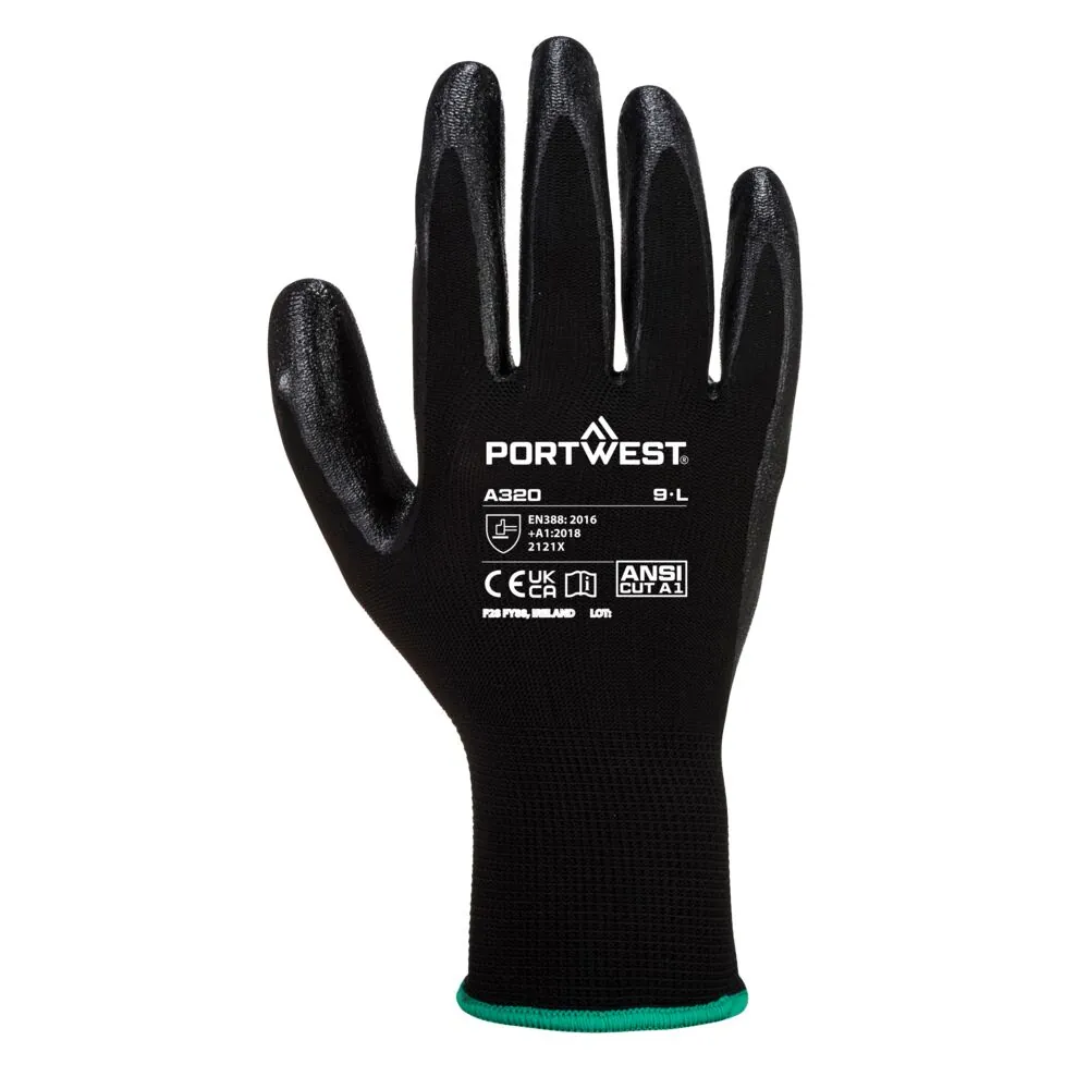 Μπροστινή φωτογραφία του A320 - Γάντια Dexti-Grip σε Black χρώμα