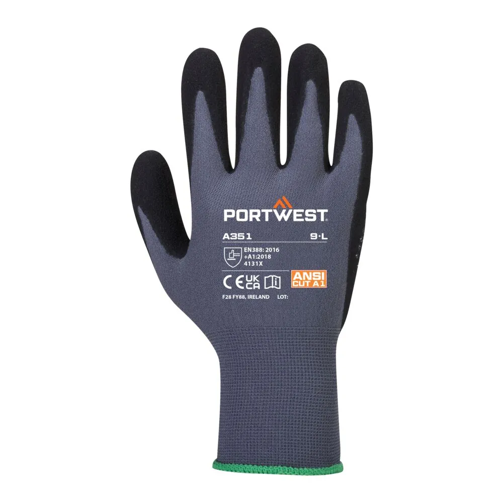 Μπροστινή φωτογραφία του A351 - Γάντι DermiFlex Plus σε Grey-Black χρώμα