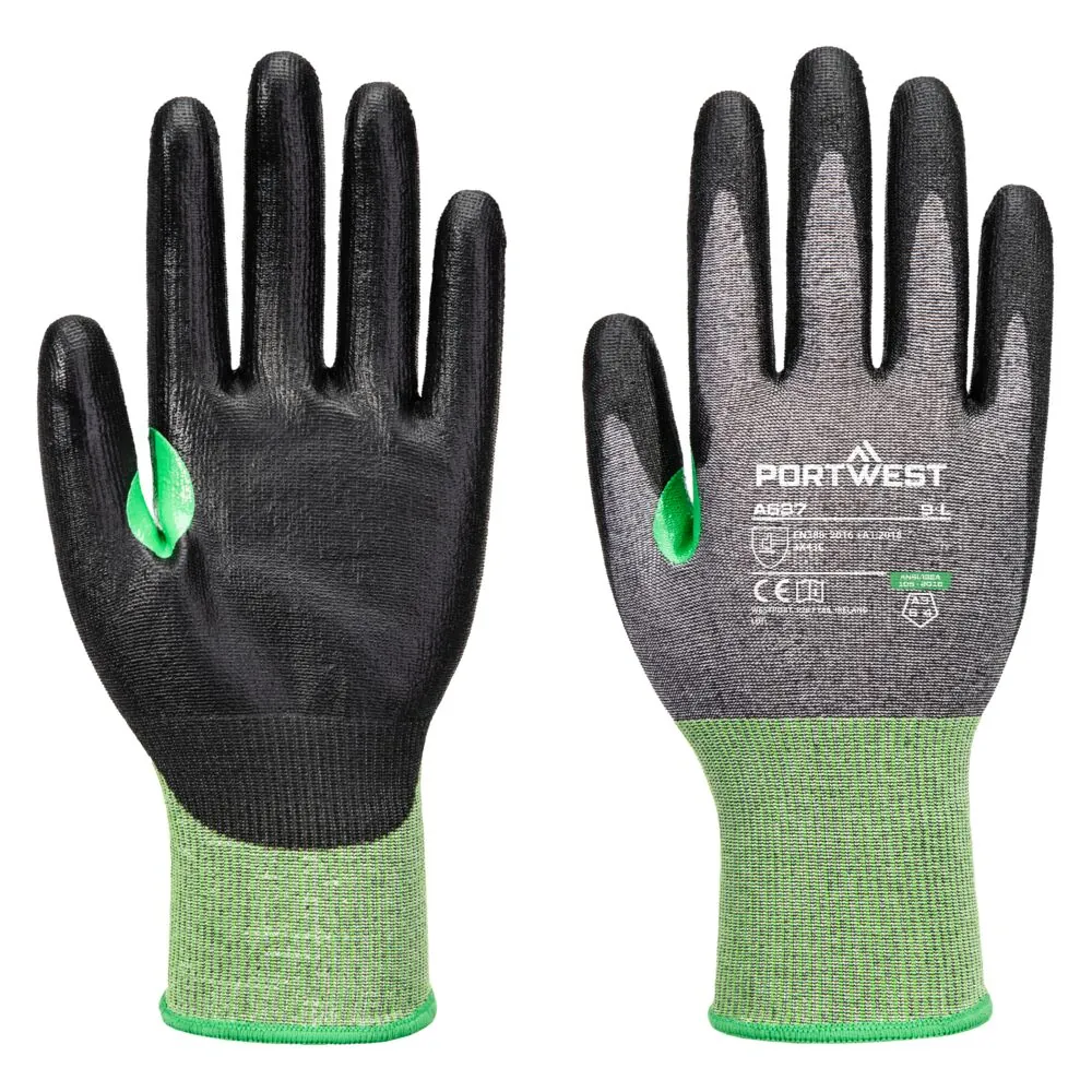 Μπροστινή φωτογραφία του A637 - CS Cut C18 PU Glove σε Grey-Black χρώμα