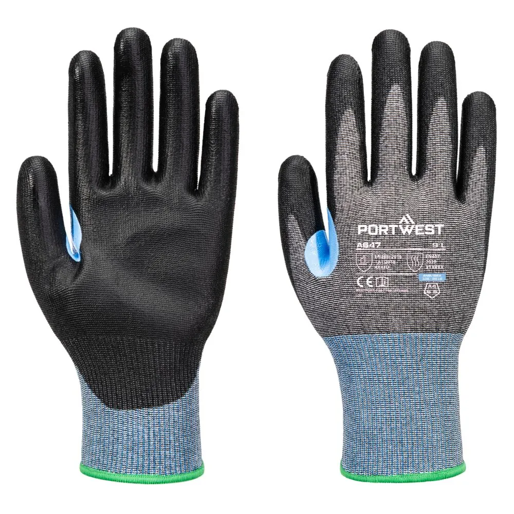 Μπροστινή φωτογραφία του A647 - CS Cut D15 PU Glove σε Grey-Black χρώμα