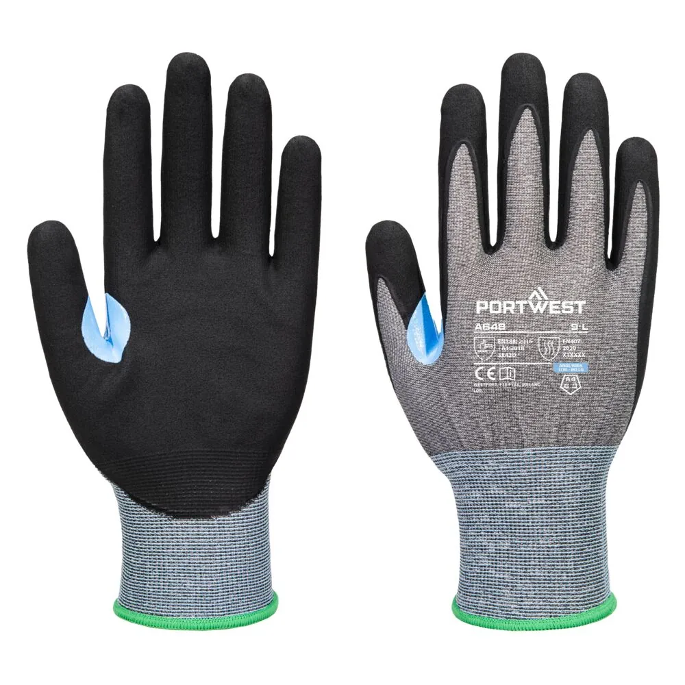 Μπροστινή φωτογραφία του A648 - CS Cut D21 Nitrile Glove σε Grey-Black χρώμα