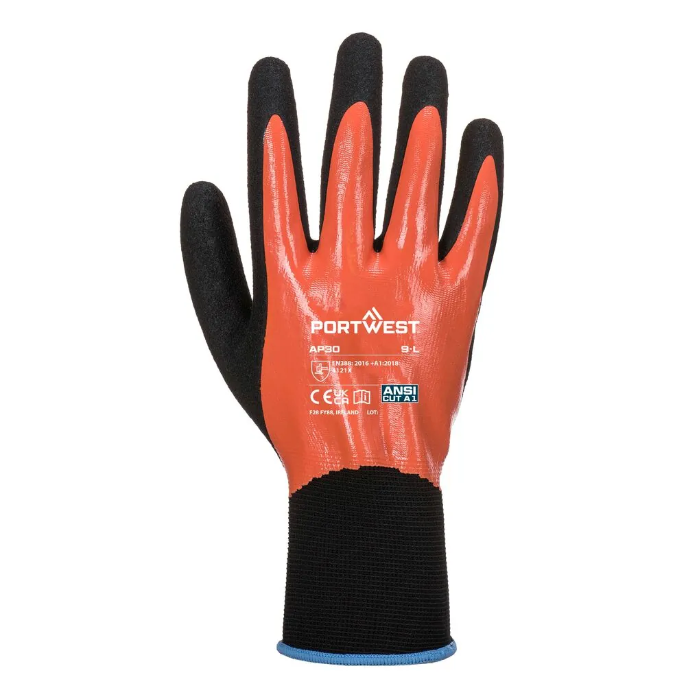 Μπροστινή φωτογραφία του AP30 - Γάντι Dermi Pro σε Orange-Black χρώμα