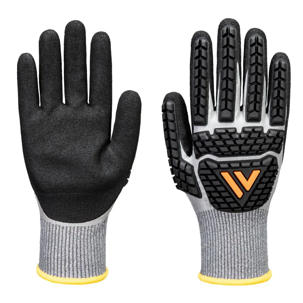 Μπροστινή φωτογραφία του AP54 - Impact F13 Nitrile Foam TPR Waterproof Glove σε Grey-Black χρώμα