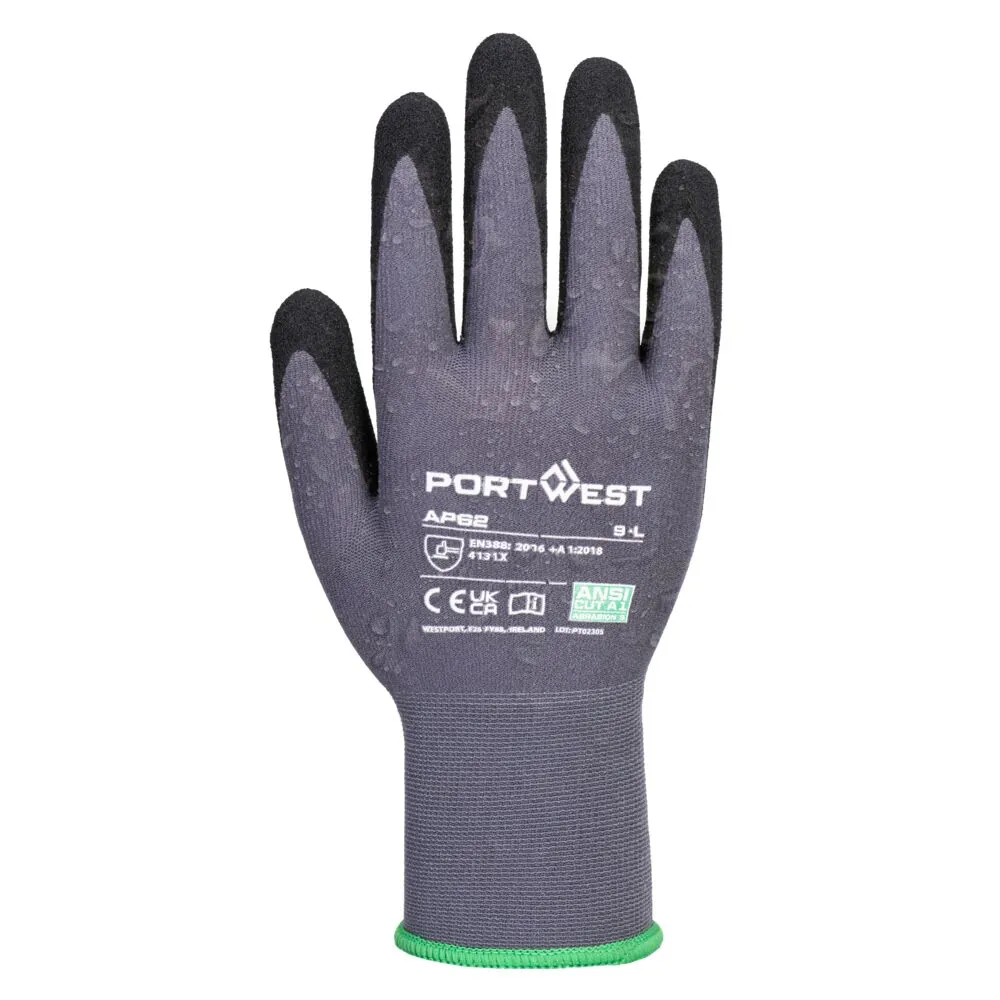 Μπροστινή φωτογραφία του AP62 - Γάντι Dermiflex Aqua σε Grey-Black χρώμα
